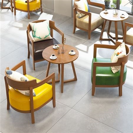 青岛咖啡桌椅 实木咖啡桌椅价格 青岛咖啡家具生产厂家 万千家具