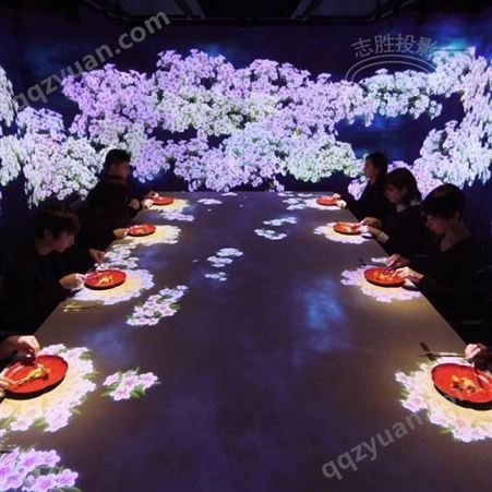 全息餐厅厂家定制 沉浸式5D光影宴会厅 互动桌面投影 KTV酒吧全息
