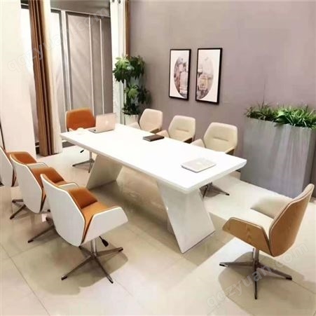 办公家具会议桌 现代长方形培训洽谈桌  实木烤漆会议桌