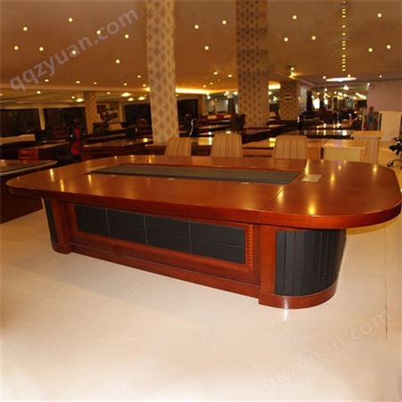 直销油漆会议桌 椭圆形长桌  公司开会桌椅组合贴实木皮