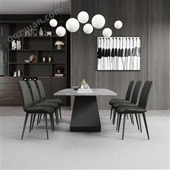 鼎富岩板餐桌椅子组合创意设计家用餐桌DF-246