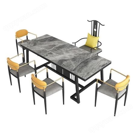 鼎富岩板茶桌椅组合新中式中国风喝茶办公室泡茶桌DF-093