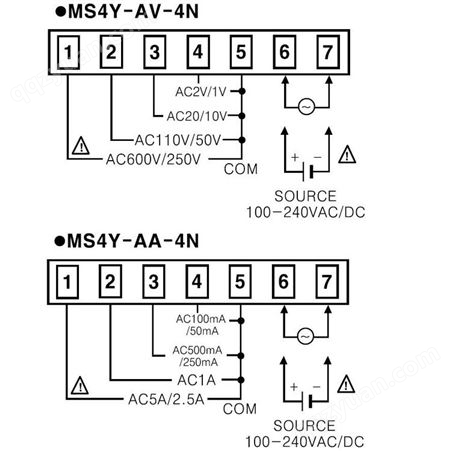 Autonics多功能面板表96x48进口数字显示电流表头MS4W-DA-4N现货