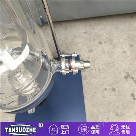 供应双层玻璃反应釜 TSZSF-2L新型多功能双层玻璃反应设备 真空玻璃反应器