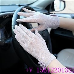 现货供应 薄款冰丝触屏手套 透气薄款蕾丝手套 女式蕾丝手套