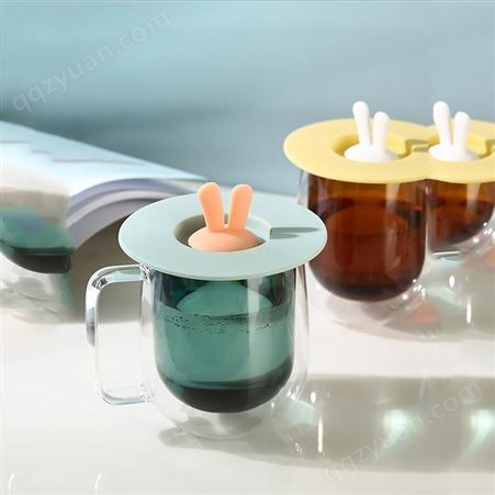 小兔子硅胶杯盖_3D立体硅胶杯盖_型号定制