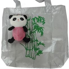 厂家定制毛绒熊猫折叠式购物袋 时尚卡通公仔购物袋出口日本 环保