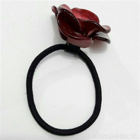 新款韩版diy玫瑰花法国醋酸板材皮筋发绳女士马尾发带发卡