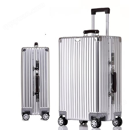 拉杆箱定制 复古全铝镁合金定制logo 拉杆箱韩版万向轮定制 金属皮把手行李箱旅行箱
