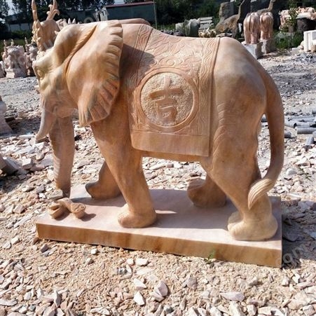 huaxuesddx-66晚霞红大象 晚霞红酒店石雕大象摆件 晚霞红石雕大象