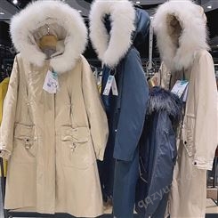 圣迪奥新款羽绒服品牌女装货源 21冬90白鸭绒大毛领外套时尚通勤保暖衣