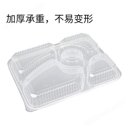 厂家定制JX528五格餐盒 一次性餐盒快餐盒PP塑料饭盒餐饮连锁外卖打包盒