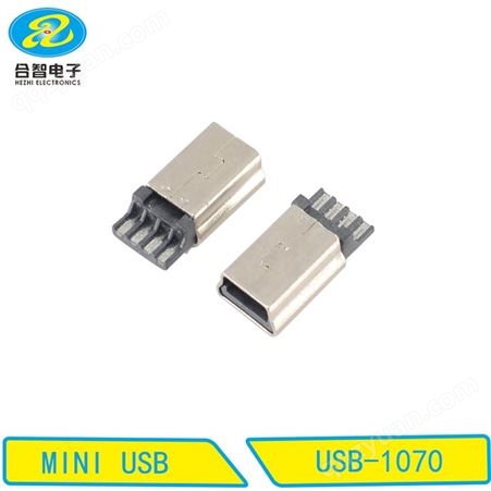USB插座USB连接器MINIUSB插座MINIUSB10PIN公头带板