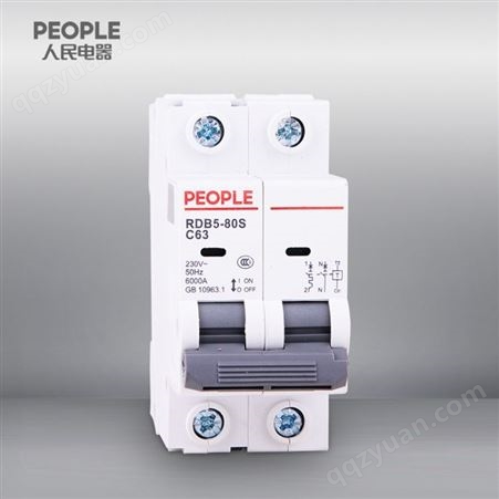 中国人民电器RDB5-80S C63 3P+N预付费小型断路器插IC卡式电表专用费控开关