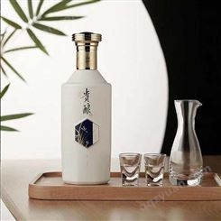 烤花瓶 原浆瓶500ml 一斤装酒瓶 空瓶陶瓷 透明白瓷酒瓶 玻璃密封酒瓶子 白酒瓶