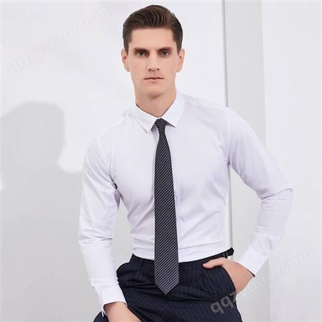 男士秋季衬衫 商务男装纯色长袖职业装定做 工装白衬衣定制LOGO 职业衬衣上衣