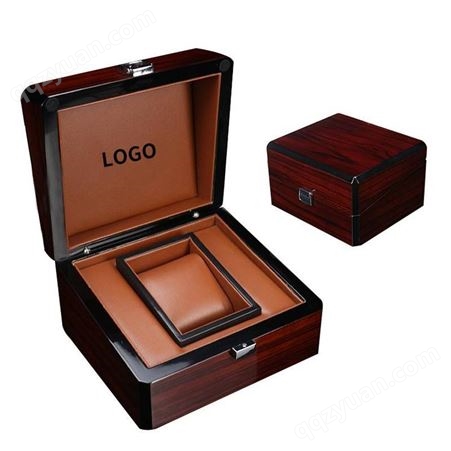 手表盒定做logo 木质盒收纳盒首饰盒厂家 礼品包装盒定制 钢琴烤漆手表木盒子