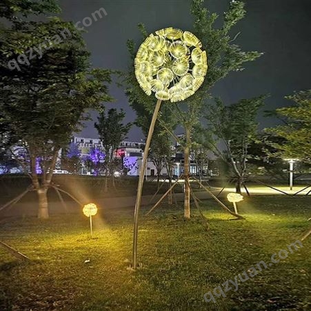 景观灯定做园林户外广场节日蒲公英玻璃钢发光雕塑生产