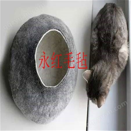 羊毛毡宠物窝可定制 一体成型新款创意猫猫窝宠物房子 猫房子