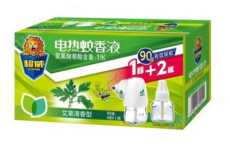 企业购驱蚊液家用套装立白超威电蚊香液植物艾草清香型2瓶+直插式加热器套装  15套/箱