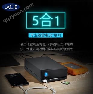 雷孜LaCie 4TB Type-C/雷电3 DP端口 USBCF卡槽 SD卡槽 1big存储