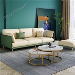 北欧意式极简科技布艺沙发小户型现代简约简易直排三人位客厅组合
