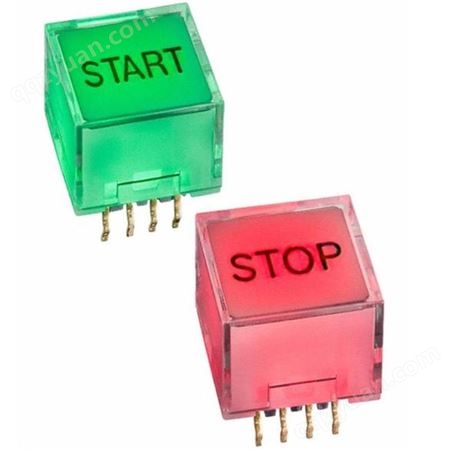 进口红绿双色带灯小型水晶按钮开关NP01-15