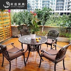 户外铸铝桌椅套件休闲庭院阳台花园太阳伞金属酒吧咖啡厅欧式家具