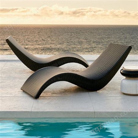户外露台躺床阳台庭院海边游泳池休闲沙滩椅午休沙发床躺椅