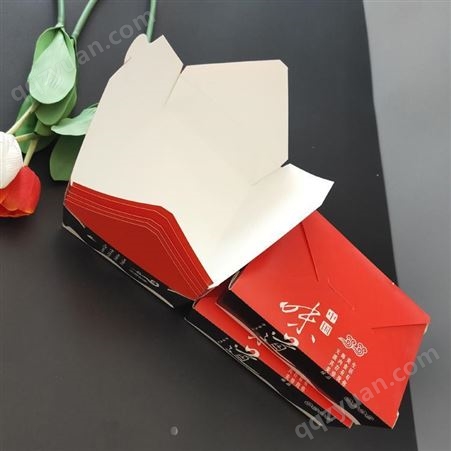 一次性白卡纸外卖打包盒  长方形快餐盒  定制LOGO