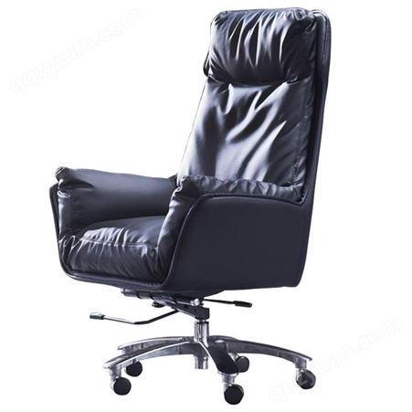 柜都 板椅家用电脑椅简约办公椅羽绒总裁椅子转椅牛皮大班椅