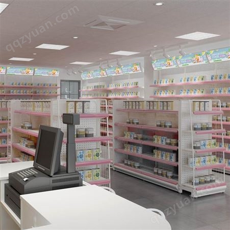 深圳昌达母婴店货架 超市货架 文具店货架 背孔超市货架