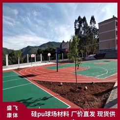 2022胜飞康体专业施工硅pu球场 硅pu篮球场 塑胶地面 缓冲性良好