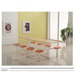 食堂不锈钢餐桌椅-成都时尚员工餐桌椅-可折叠圆凳食堂餐桌椅批发