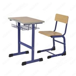 厂家定制多层板台面钢制脚架单人位钢木结构培训班辅导班儿童小学生学习课桌椅